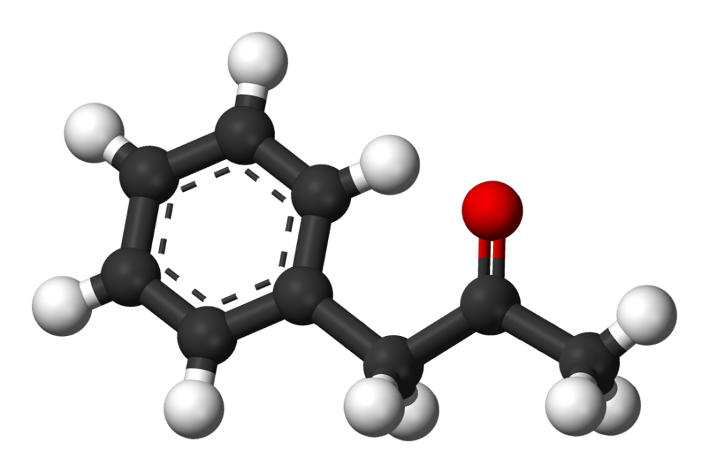 P2P chemical, phenyl-2-propanone, Phenylacetone, Phenylacetone C9H10O, Benzyl Methyl Ketone, P2P, CAS 103-79-7,